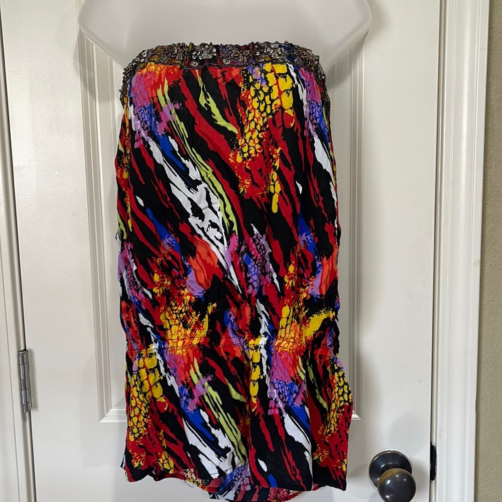 Multi color blousy tube top size XL